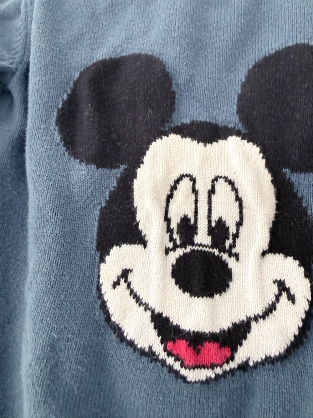 GAP Soft Blue Kids Mickey Mouse Knit Sweater 18-24 months Baby GAP Disney EUC - Picture 6 of 7
